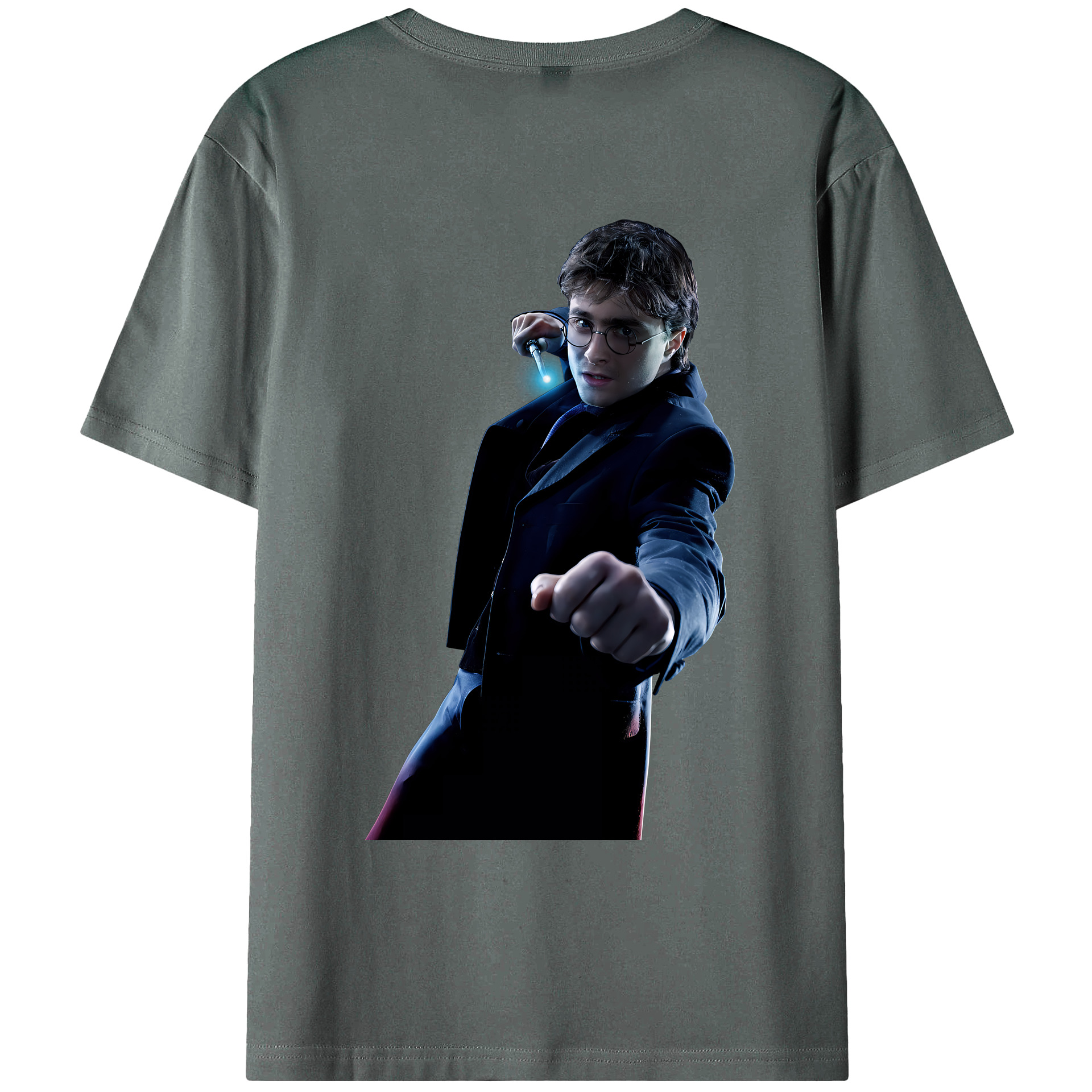 （画像用） Harry Potter ハリー・ポッターシリーズ 綿100％ メンズ半袖Tシャツ（バックプリント） 通気性